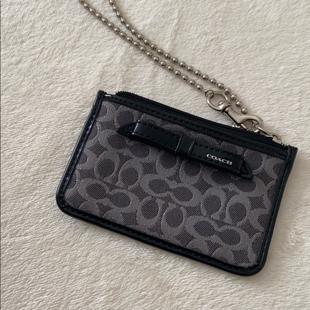 COACH black and gray card / coin small wallet